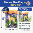 Italian Greyhound House Flag 28x40 Porch Sleeve Pole Decorative Outside Yard Banner Artwork Wall Hanging, Polyester