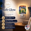 Italian Greyhound Ceramic Night Light Compact, UL-Certified, Ideal for Bedroom, Bathroom, Nursery, Hallway, Kitchen, 6x4x3, Multicolor