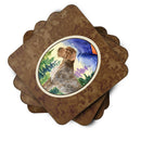 German Wirehaired Pointer Foam Coasters Set of 4 Cup Coasters for Indoor Outdoor, Tabletop Protection, Anti Slip, Mouse pad Material