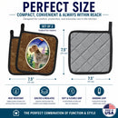 German Wirehaired Pointer Pot Holder Set of 2 Heat Resistant Quilted Hot Pads 7.5 x 7.5 Inch, Insulated Kitchen Trivets for Cooking & Baking