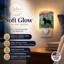 Schipperke Ceramic Night Light Compact, UL-Certified, Ideal for Bedroom, Bathroom, Nursery, Hallway, Kitchen, 6x4x3, Multicolor