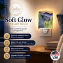 Cesky Terrier Ceramic Night Light Compact, UL-Certified, Ideal for Bedroom, Bathroom, Nursery, Hallway, Kitchen, 6x4x3, Multicolor