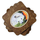 Great Pyrenees Foam Coasters Set of 4 Cup Coasters for Indoor Outdoor, Tabletop Protection, Anti Slip, Mouse pad Material