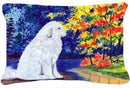 Great Pyrenees Decorative Throw Pillow 12x16 Indoor Outdoor Accent Cushion, Fabric Cover with Insert for Sofa, Bed, Porch & Living Room