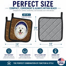 Great Pyrenees Pot Holder Set of 2 Heat Resistant Quilted Hot Pads 7.5 x 7.5 Inch, Insulated Kitchen Trivets for Cooking & Baking