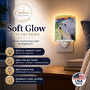 Bearded Collie Ceramic Night Light Compact, UL-Certified, Ideal for Bedroom, Bathroom, Nursery, Hallway, Kitchen, 6x4x3, Multicolor