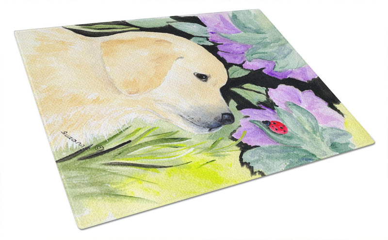 Golden Retriever Glass Cutting Board Large