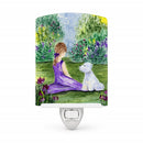 Westie Ceramic Night Light Compact, UL-Certified, Ideal for Bedroom, Bathroom, Nursery, Hallway, Kitchen, 6x4x3, Multicolor