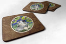 Keeshond Foam Coasters Set of 4 Cup Coasters for Indoor Outdoor, Tabletop Protection, Anti Slip, Mouse pad Material