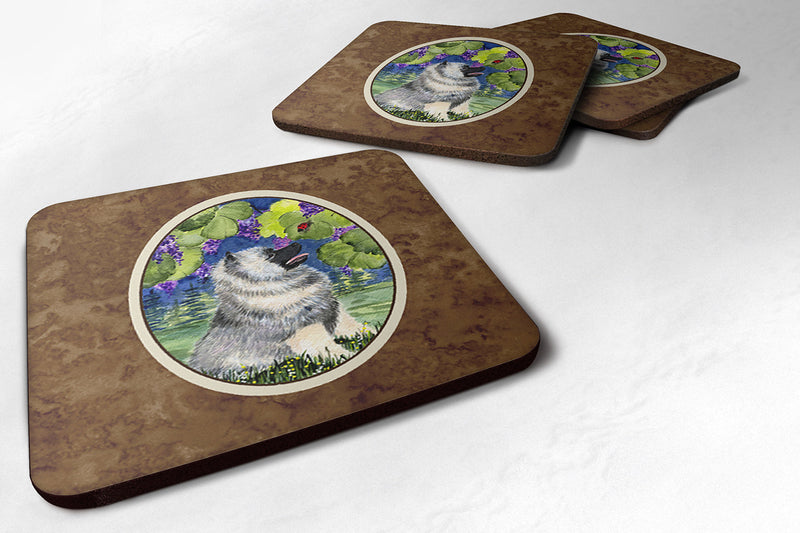 Set of 4 Keeshond Foam Coasters