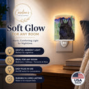 French Bulldog Ceramic Night Light Compact, UL-Certified, Ideal for Bedroom, Bathroom, Nursery, Hallway, Kitchen, 6x4x3, Multicolor