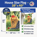 Yorkie House Flag 28x40 Porch Sleeve Pole Decorative Outside Yard Banner Artwork Wall Hanging, Polyester