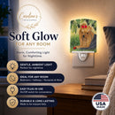Yorkie Ceramic Night Light Compact, UL-Certified, Ideal for Bedroom, Bathroom, Nursery, Hallway, Kitchen, 6x4x3, Multicolor