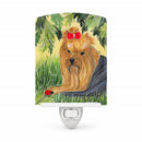 Yorkie Ceramic Night Light Compact, UL-Certified, Ideal for Bedroom, Bathroom, Nursery, Hallway, Kitchen, 6x4x3, Multicolor