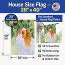 Japanese Chin House Flag 28x40 Porch Sleeve Pole Decorative Outside Yard Banner Artwork Wall Hanging, Polyester