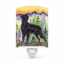 Flat Coated Retriever Ceramic Night Light Compact, UL-Certified, Ideal for Bedroom, Bathroom, Nursery, Hallway, Kitchen, 6x4x3, Multicolor