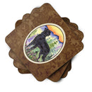 Flat Coated Retriever Foam Coasters Set of 4 Cup Coasters for Indoor Outdoor, Tabletop Protection, Anti Slip, Mouse pad Material