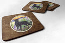 Flat Coated Retriever Foam Coasters Set of 4 Cup Coasters for Indoor Outdoor, Tabletop Protection, Anti Slip, Mouse pad Material