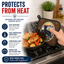 Flat Coated Retriever Pot Holder Set of 2 Heat Resistant Quilted Hot Pads 7.5 x 7.5 Inch, Insulated Kitchen Trivets for Cooking & Baking