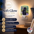 Portuguese Water Dog Ceramic Night Light Compact, UL-Certified, Ideal for Bedroom, Bathroom, Nursery, Hallway, Kitchen, 6x4x3, Multicolor