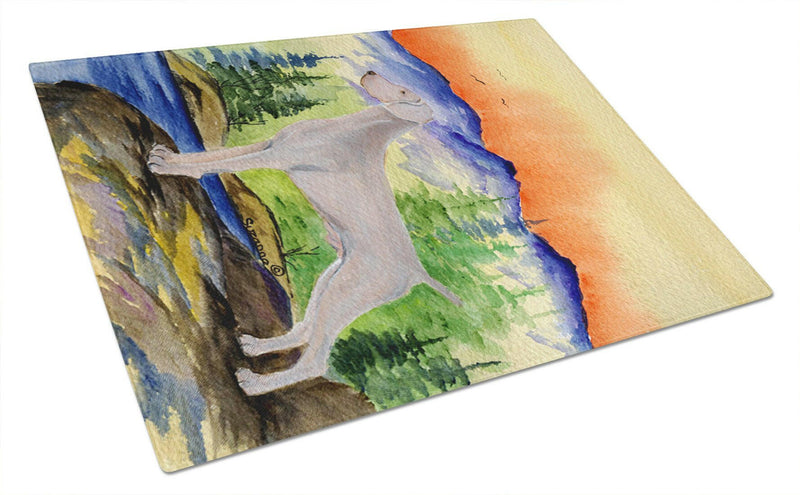 Weimaraner Glass Cutting Board Large