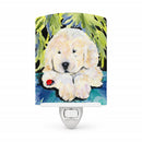 Golden Retriever Ceramic Night Light Compact, UL-Certified, Ideal for Bedroom, Bathroom, Nursery, Hallway, Kitchen, 6x4x3, Multicolor