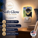 Shiba Inu Ceramic Night Light Compact, UL-Certified, Ideal for Bedroom, Bathroom, Nursery, Hallway, Kitchen, 6x4x3, Multicolor