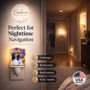 Papillon Ceramic Night Light Compact, UL-Certified, Ideal for Bedroom, Bathroom, Nursery, Hallway, Kitchen, 6x4x3, Multicolor