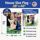Chihuahua House Flag 28x40 Porch Sleeve Pole Decorative Outside Yard Banner Artwork Wall Hanging, Polyester