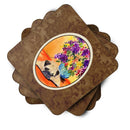 Pug Foam Coasters Set of 4 Cup Coasters for Indoor Outdoor, Tabletop Protection, Anti Slip, Mouse pad Material