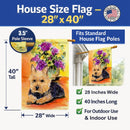 Norwich Terrier House Flag 28x40 Porch Sleeve Pole Decorative Outside Yard Banner Artwork Wall Hanging, Polyester