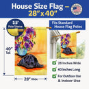 Pug House Flag 28x40 Porch Sleeve Pole Decorative Outside Yard Banner Artwork Wall Hanging, Polyester