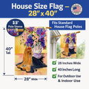 Yorkie House Flag 28x40 Porch Sleeve Pole Decorative Outside Yard Banner Artwork Wall Hanging, Polyester