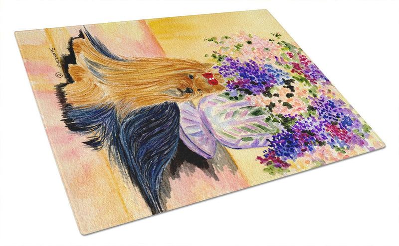 Yorkie Glass Cutting Board Large