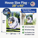 Sheltie House Flag 28x40 Porch Sleeve Pole Decorative Outside Yard Banner Artwork Wall Hanging, Polyester