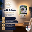Sheltie Ceramic Night Light Compact, UL-Certified, Ideal for Bedroom, Bathroom, Nursery, Hallway, Kitchen, 6x4x3, Multicolor