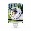 Sheltie Ceramic Night Light Compact, UL-Certified, Ideal for Bedroom, Bathroom, Nursery, Hallway, Kitchen, 6x4x3, Multicolor