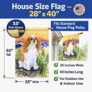 English Toy Spaniel House Flag 28x40 Porch Sleeve Pole Decorative Outside Yard Banner Artwork Wall Hanging, Polyester