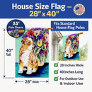 Australian Shepherd House Flag 28x40 Porch Sleeve Pole Decorative Outside Yard Banner Artwork Wall Hanging, Polyester