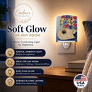 Pekingese Ceramic Night Light Compact, UL-Certified, Ideal for Bedroom, Bathroom, Nursery, Hallway, Kitchen, 6x4x3, Multicolor