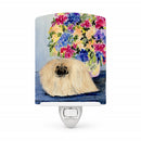 Pekingese Ceramic Night Light Compact, UL-Certified, Ideal for Bedroom, Bathroom, Nursery, Hallway, Kitchen, 6x4x3, Multicolor