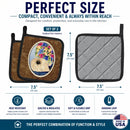 Pekingese Pot Holder Set of 2 Heat Resistant Quilted Hot Pads 7.5 x 7.5 Inch, Insulated Kitchen Trivets for Cooking & Baking