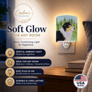 Australian Shepherd Ceramic Night Light Compact, UL-Certified, Ideal for Bedroom, Bathroom, Nursery, Hallway, Kitchen, 6x4x3, Multicolor