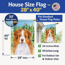 Australian Shepherd House Flag 28x40 Porch Sleeve Pole Decorative Outside Yard Banner Artwork Wall Hanging, Polyester