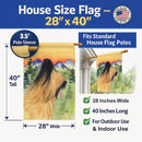 Briard House Flag 28x40 Porch Sleeve Pole Decorative Outside Yard Banner Artwork Wall Hanging, Polyester