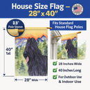 Briard House Flag 28x40 Porch Sleeve Pole Decorative Outside Yard Banner Artwork Wall Hanging, Polyester