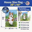 Bearded Collie House Flag 28x40 Porch Sleeve Pole Decorative Outside Yard Banner Artwork Wall Hanging, Polyester