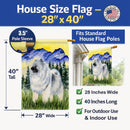 Keeshond House Flag 28x40 Porch Sleeve Pole Decorative Outside Yard Banner Artwork Wall Hanging, Polyester