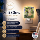 Chihuahua Ceramic Night Light Compact, UL-Certified, Ideal for Bedroom, Bathroom, Nursery, Hallway, Kitchen, 6x4x3, Multicolor
