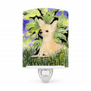 Chihuahua Ceramic Night Light Compact, UL-Certified, Ideal for Bedroom, Bathroom, Nursery, Hallway, Kitchen, 6x4x3, Multicolor